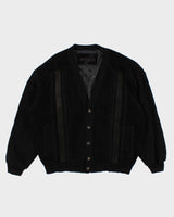 Vintage 80s/90s Modango Suede Panelled Knit Cardigan - XL