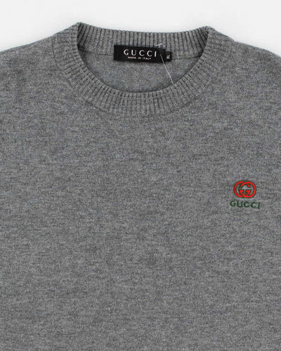 Early 00s Gucci Grey Knit Jumper - XL