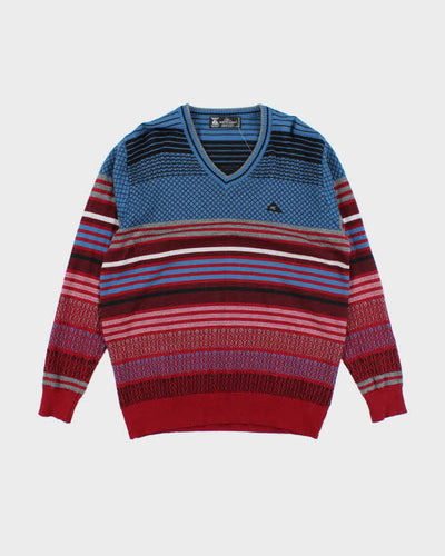 Mens 1990s Pure Wool Monte Carlo V-Neck Jumper - M