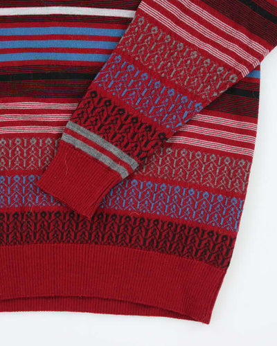 Mens 1990s Pure Wool Monte Carlo V-Neck Jumper - M