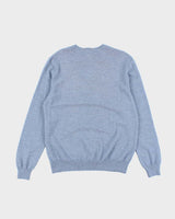 Mens Deadstock Light Blue Merino Wool V-Neck Jumper - L