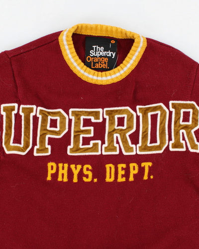 The Superdry Orange Label Red Knit Jumper - M