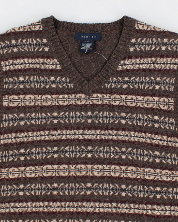 00s Lambswool/Cashmere Fair Isle Vest - L
