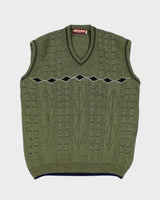 Vintage Green Knit Vest - XL