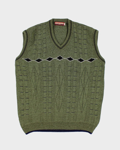 Vintage Green Knit Vest - XL