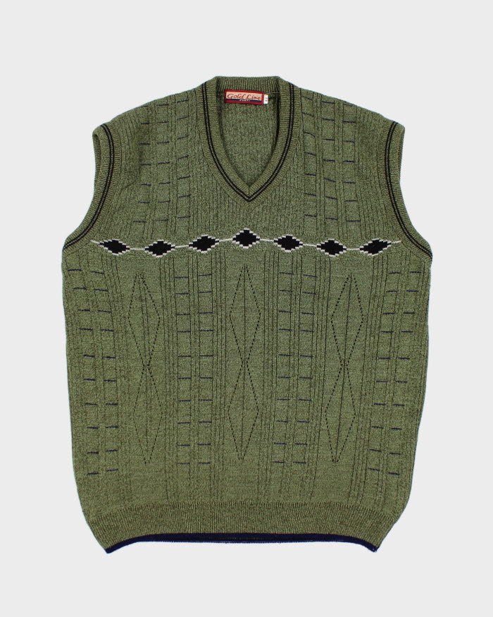 Vintage Green Knit Vest - XL