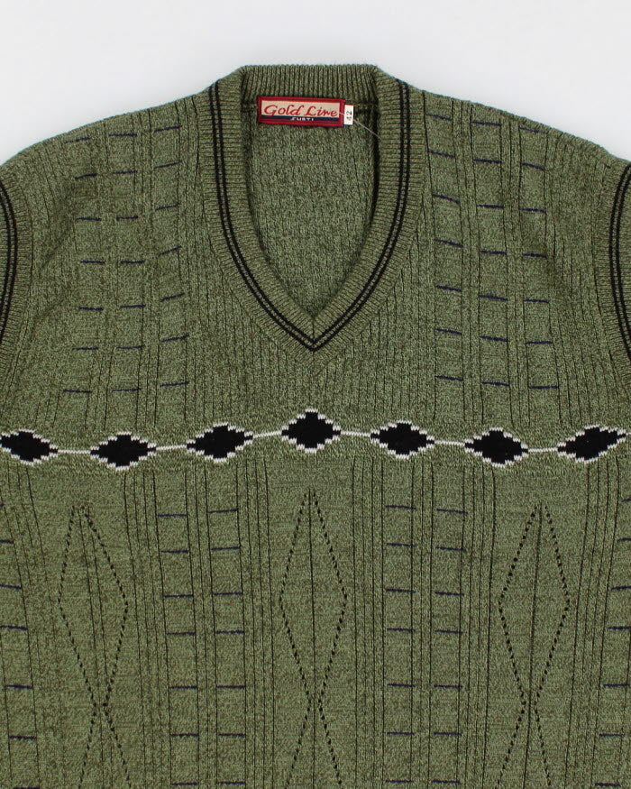 Vintage Green Knit Vest - XL