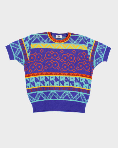 Vintage Modigliani Knitted Short Sleeve Pattern Top - L