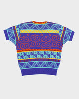 Vintage Modigliani Knitted Short Sleeve Pattern Top - L
