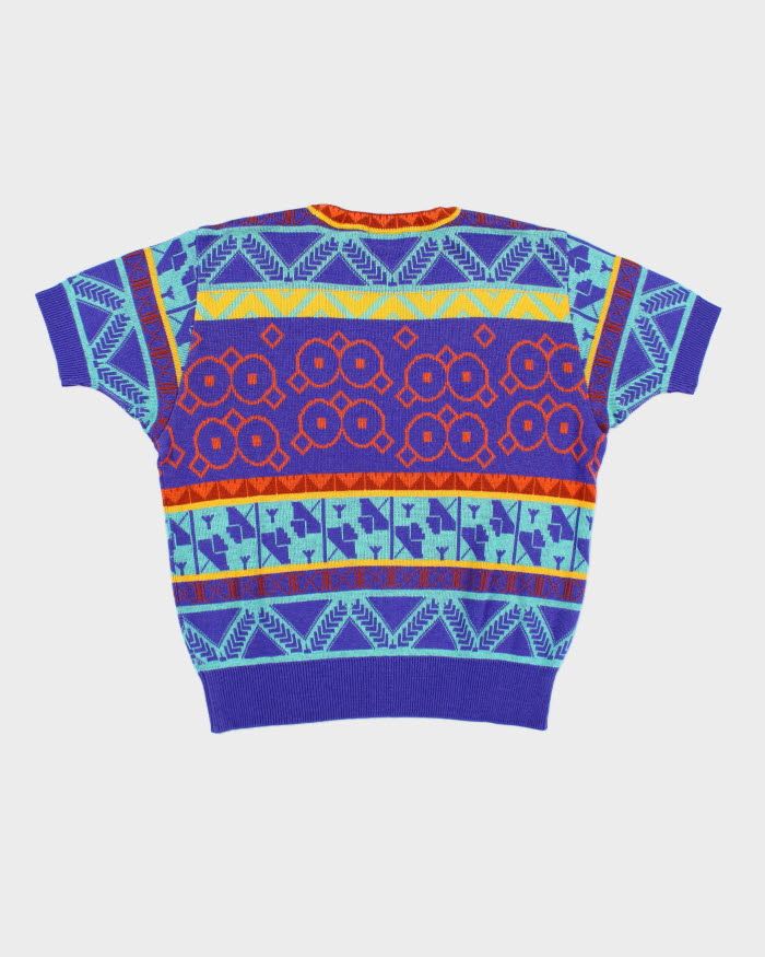 Vintage Modigliani Knitted Short Sleeve Pattern Top - L