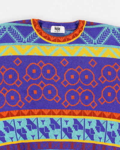 Vintage Modigliani Knitted Short Sleeve Pattern Top - L