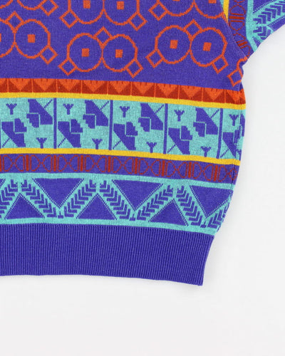 Vintage Modigliani Knitted Short Sleeve Pattern Top - L