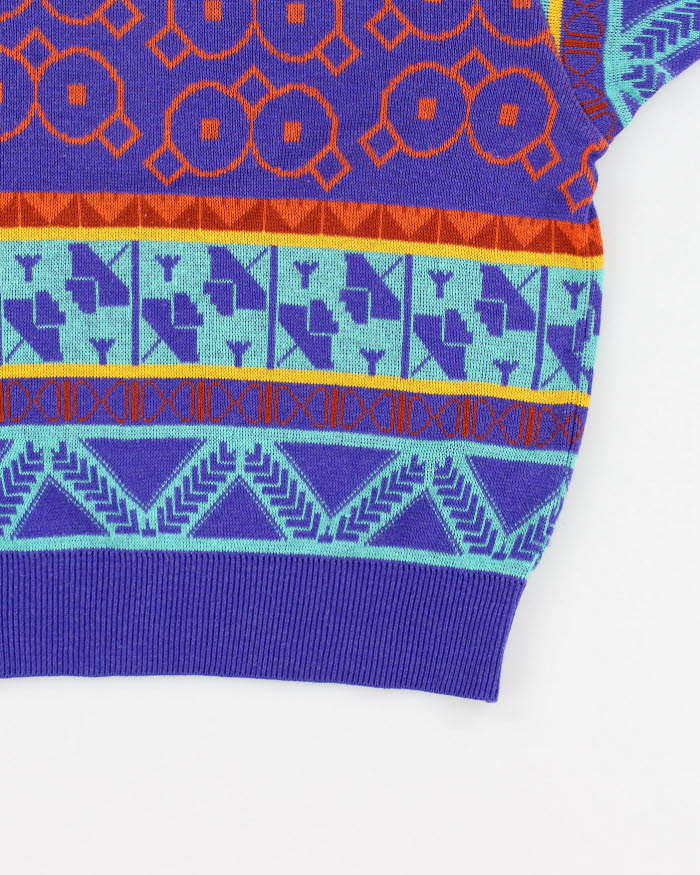 Vintage Modigliani Knitted Short Sleeve Pattern Top - L