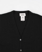 Vintage Tabi International Black Wool Button-Up Sweater Vest - M
