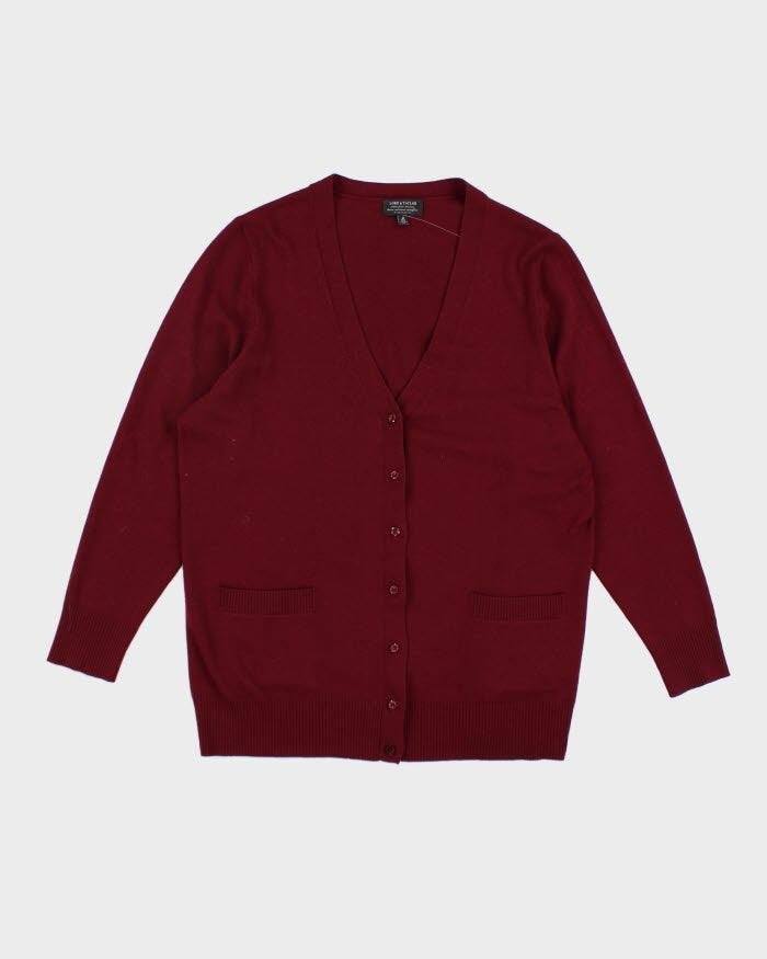 Lords And Taylor Merino Wool Red Cardigan - L