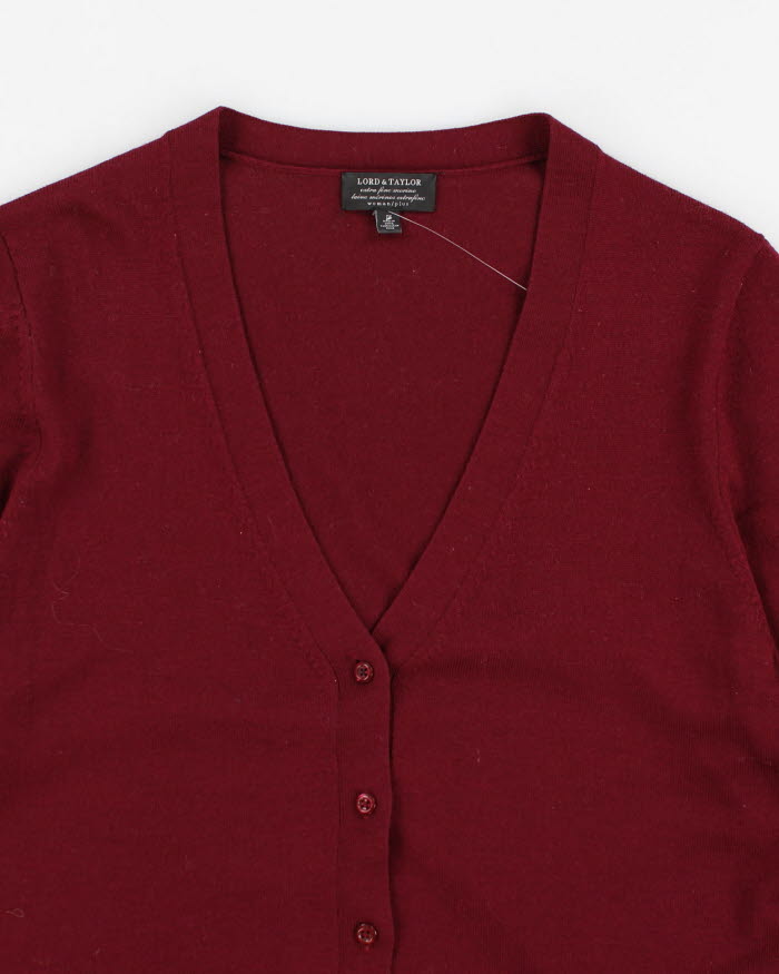 Lords And Taylor Merino Wool Red Cardigan - L
