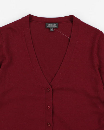 Lords And Taylor Merino Wool Red Cardigan - L