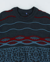 Vintage 90s Textured Blue Jumper - M/L