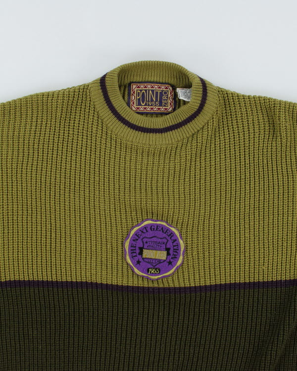 Vintage 90s Point Zero Green Jumper - M