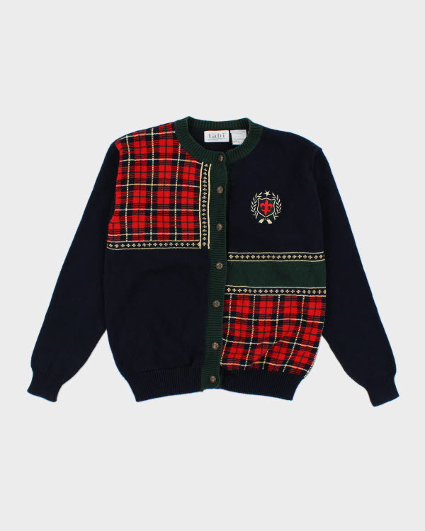 Vintage 90s Tabi International Tartan Detailed Cardigan - XS