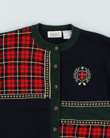 Vintage 90s Tabi International Tartan Detailed Cardigan - XS