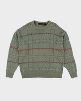 Vintage 80s Eddie Bauer Patterned Green Jumper - L