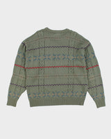 Vintage 80s Eddie Bauer Patterned Green Jumper - L