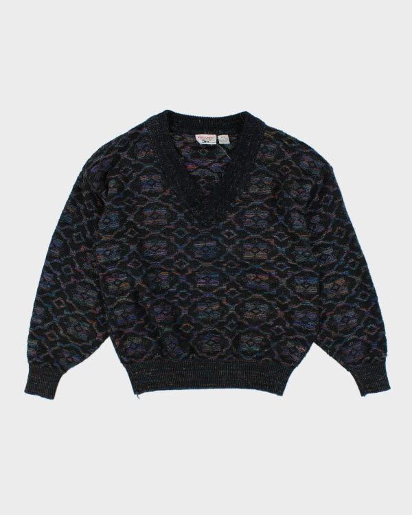 Vintage 80s/90s Nino Foriero V-Neck Knit Jumper - M