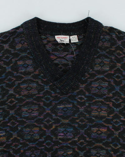 Vintage 80s/90s Nino Foriero V-Neck Knit Jumper - M