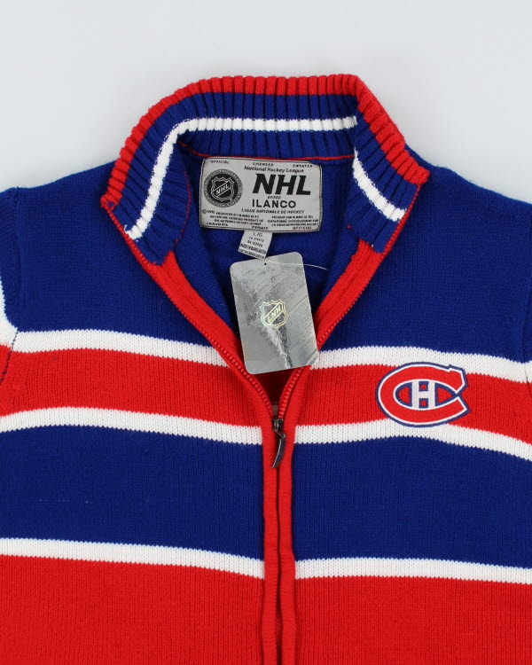 Deadstock Montreal National Hockey League NHL Zip-up Knit Jumper - L