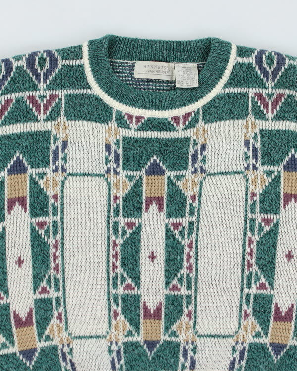 Vintage 90s Van Heusen Abstract Knit - M