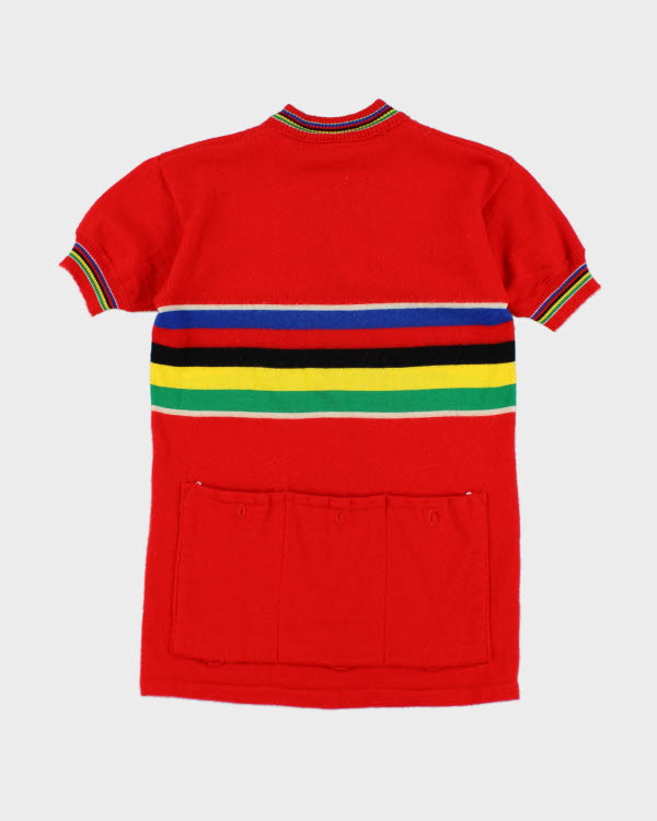 Vintage 80s Wool Short Sleeve Cycling Jumper - S