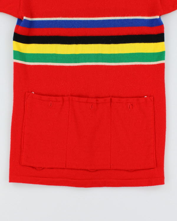 Vintage 80s Wool Short Sleeve Cycling Jumper - S