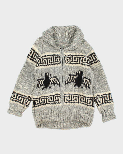 Vintage 80's Heavyweight Cowichan Zip Up Cardigan - L