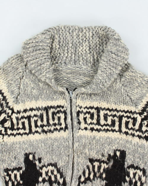 Vintage 80's Heavyweight Cowichan Zip Up Cardigan - L