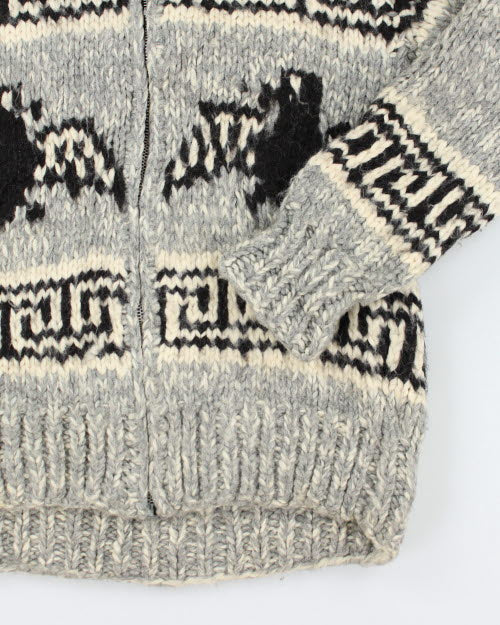 Vintage 80's Heavyweight Cowichan Zip Up Cardigan - L