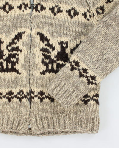 Vintage 90's Heavyweight Cowichan Zip Up Cardigan - M