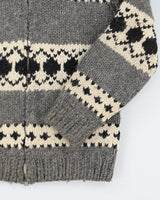 Vintage 70's Chunky Cowichan Zip Up Cardigan - M