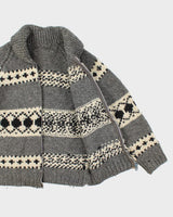 Vintage 70's Chunky Cowichan Zip Up Cardigan - M