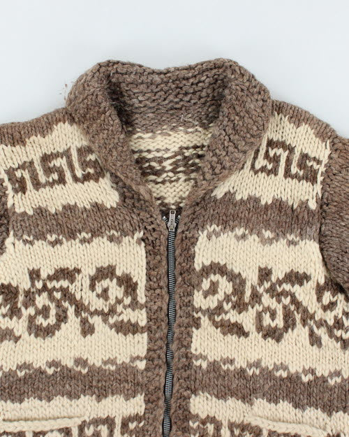 Vintage 80's Heavyweight Cowichan Zip Up Cardigan - S