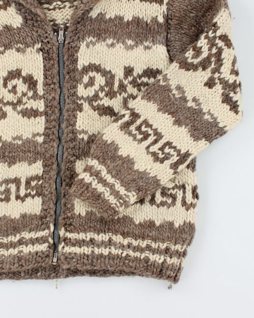 Vintage 80's Heavyweight Cowichan Zip Up Cardigan - S