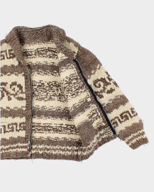 Vintage 80's Heavyweight Cowichan Zip Up Cardigan - S
