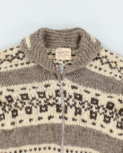 Vintage 80's Heavyweight Cowichan Zip Up Cardigan - L