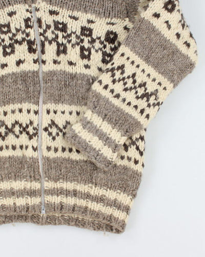 Vintage 80's Heavyweight Cowichan Zip Up Cardigan - L