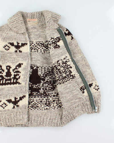 Vintage 70's Heavyweight Cowichan Zip Up Cardigan - M