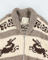 Vintage 70's Heavyweight Cowichan Indian Zip Up Cardigan - L