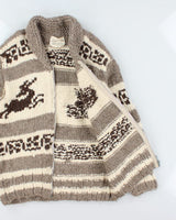 Vintage 70's Heavyweight Cowichan Indian Zip Up Cardigan - L