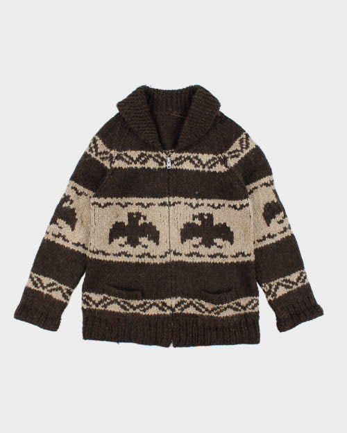 Vintage 80's Heavyweight Cowichan Zip Up Cardigan - L