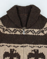 Vintage 80's Heavyweight Cowichan Zip Up Cardigan - L