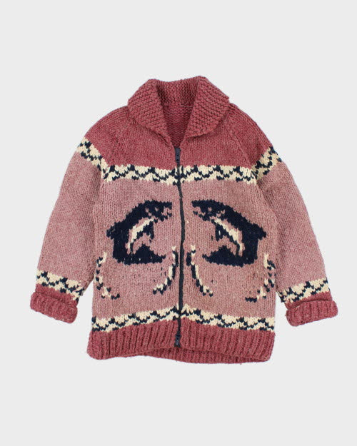 Vintage 80's Heavyweight Cowichan Zip Up Cardigan - L